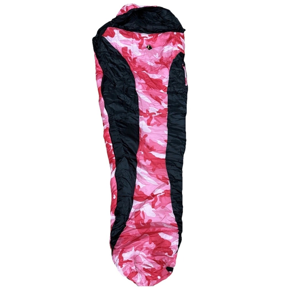 River Junior  0 Deg. Sleeping Bag Hoodie Pink Camouflage Mummy‎ Camping Outdoors